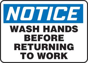 Notice wash hands sign
