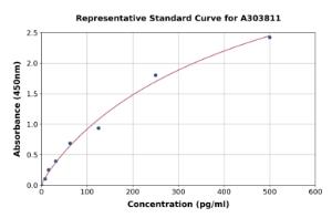 Representative standard curve for Rat Biglycan ELISA kit (A303811)