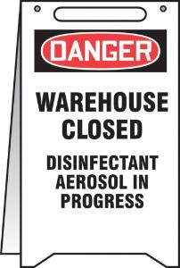 Fold-ups sign - Danger warehouse