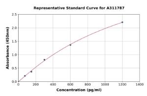 Representative standard curve for Mouse CT-1 ELISA kit (A311787)