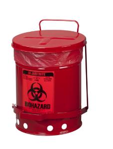 6 Gallon Biohazard Waste Can, Red