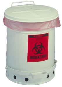 6 Gallon Biohazard Waste Can with Soundguard Cover, White