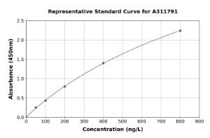 Representative standard curve for Human SDF1 ELISA kit (A311791)