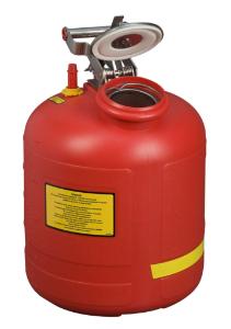 5 Gallon Red Poly Disposal Can with Pop-Up Gauge