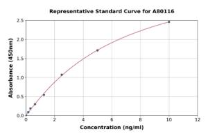 Representative standard curve for Rat Proenkephalin A ELISA kit (A80116)
