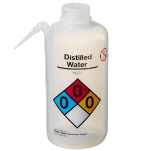 Vented unitary right-to-know LDPE wash bottle