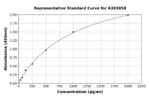 Representative standard curve for Goat C Peptide ELISA kit (A303858)