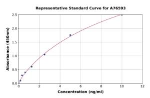 Representative standard curve for Human GAP43 ELISA kit (A76593)