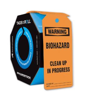 Tags by-the-roll - Warning biohazard