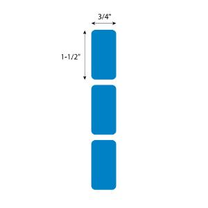 Blue cryogenic rectangle for large vials, RL750, 38×19 mm