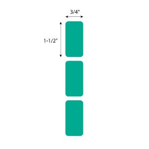 Green cryogenic rectangle for large vials, RL750, 38×19 mm