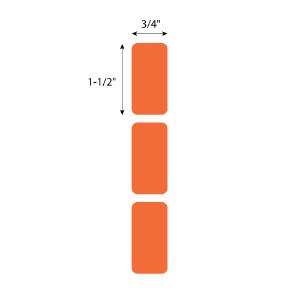 Orange cryogenic rectangle for large vials, RL750, 38×19 mm