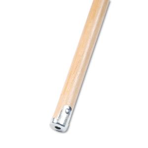 Lie-Flat Screw-In Mop Handle, Lacquered Wood, 1 1/8" dia.×60"L, Natural