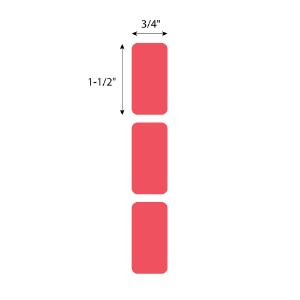 Red cryogenic rectangle for large vials, RL750, 38×19 mm
