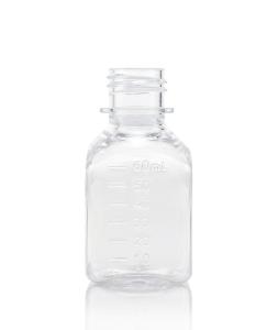 EZBio® Titanium square, PETG media bottles 60 ml, no cap, 192/CS