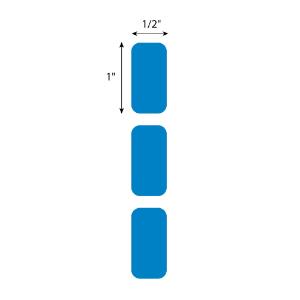Blue cryogenic rectangle, RL1000, 27×13 mm