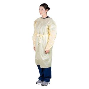 Gown over-the-head, Level 2 isolation, yellow