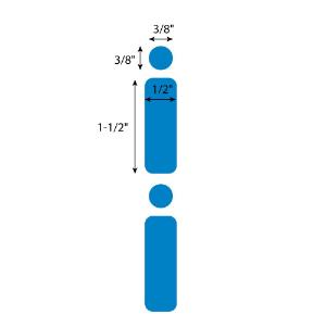 Blue dot for 2 ml tubes, RL500, 38×13 mm and 9.5 mm