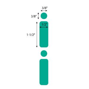 Green dot for 2 ml tubes, RL500, 38×13 mm and 9.5 mm