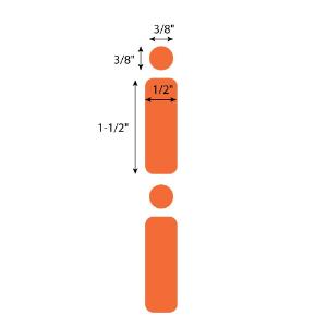 Orange dot for 2 ml tubes, RL500, 38×13 mm and 9.5 mm