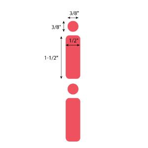 Red dot for 2 ml tubes, RL500, 38×13 mm and 9.5 mm