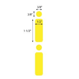 Yellow dot for 2 ml tubes, RL500, 38×13 mm and 9.5 mm