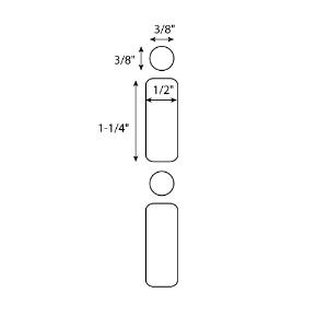 White dot for 2 ml tubes, RL500, 33×13 mm and 9.5 mm