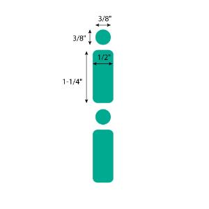 Green dot for 2 ml tubes, RL500, 33×13 mm and 9.5 mm