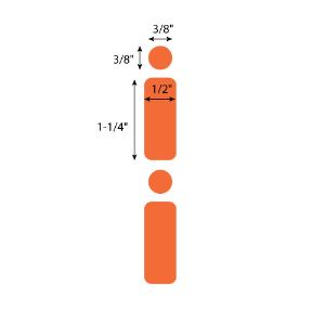 Orange dot for 2 ml tubes, RL500, 33×13 mm and 9.5 mm