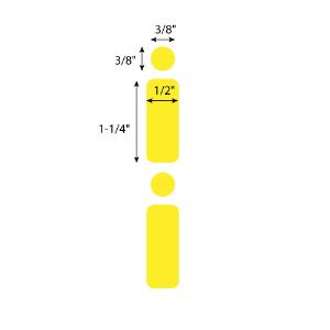 Yellow dot for 2 ml tubes, RL500, 33×13 mm and 9.5 mm
