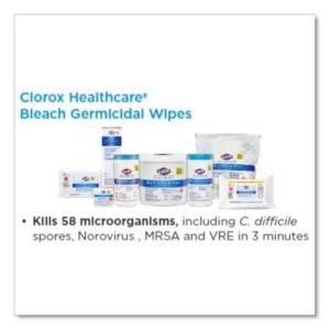Bleach Germicidal Wipes, 6×5, Unscented, 150/Canister