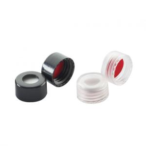 ABC screw cap, with red PTFE/white silicone liners with Slit, Blue PP