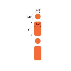 Orange dot for 1.5 ml tubes, RL500, 24×13 mm and 9.5 mm