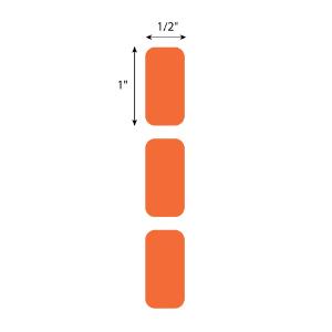 Orange cryogenic rectangle, RL1000, 27×13 mm