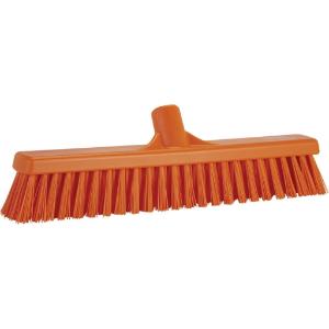 Broom push soft/stiff 16.5" orange