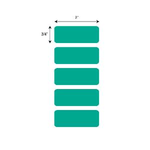 Green rectange for large tubes or racks, RL500, 51×19 mm