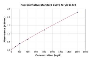 Representative standard curve for Human Tropomyosin 1 (alpha) ELISA kit (A311833)