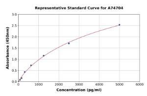 Representative standard curve for Human CD300LB ELISA kit (A74704)