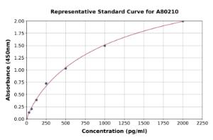 Representative standard curve for Rat VEGFA ELISA kit (A80210)