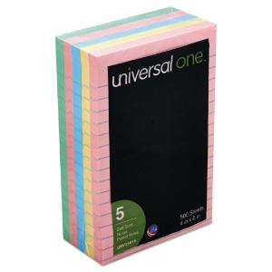 Universal® Standard Self-Stick Pastel Color Note Pads, Essendant