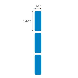 Blue cryogenic rectangle, RL750, 38×13 mm