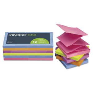 Universal® Fan-Folded Self-Stick Ultra Color Pop-Up Note Pads, Essendant