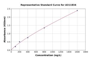 Representative standard curve for Human GAB2 ELISA kit (A311834)