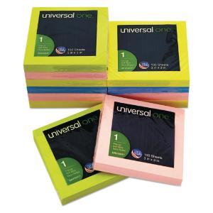 Universal® Fan-Folded Self-Stick Neon Color Pop-Up Note Pads, Essendant