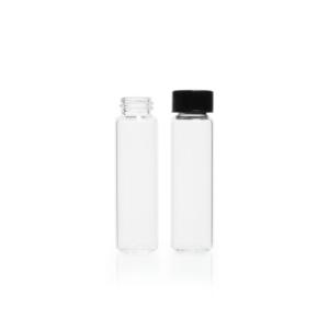 Clear sample vial without cap