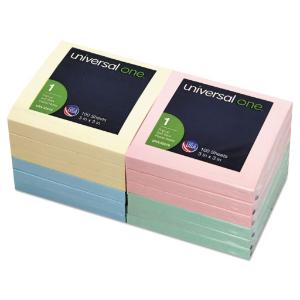 Universal® Fan-Folded Self-Stick Pastel Color Pop-Up Note Pads, Essendant