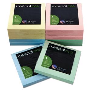 Universal® Fan-Folded Self-Stick Pastel Color Pop-Up Note Pads, Essendant