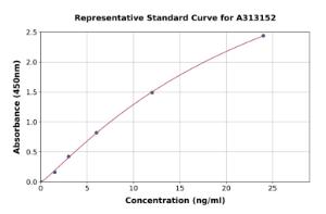 Representative standard curve for human Annexin V/ANXA5 ELISA kit (A313152)