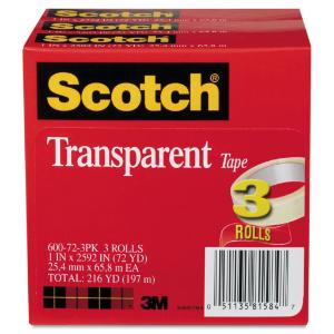 Scotch® Transparent Glossy Tape, Essendant LLC MS