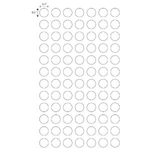 White zebra compatible dots for 1.5-2ml tubes, 3 inch core, RL4000, 13mm